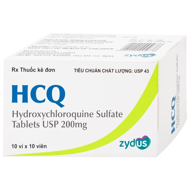 HCQ 200mg phòng sốt rét và điều trị sốt rét cấp tính (10 vỉ x 10 viên)