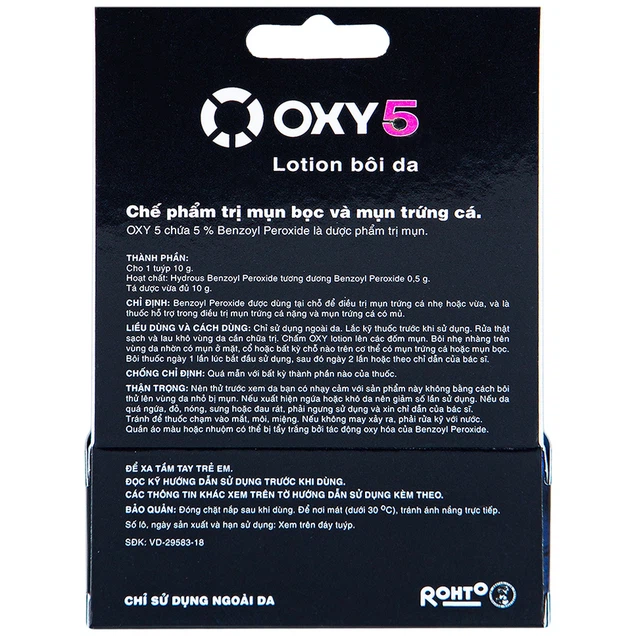 Oxy5 Lotion điều trị mụn bọc và mụn trứng cá (Tuýp 10g) - Ảnh 7