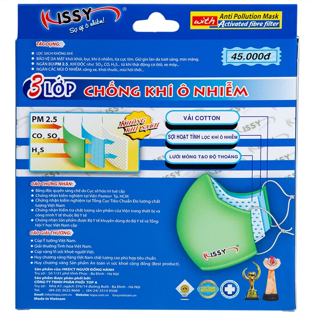 Khẩu trang hoạt tính Kissy L 3 lớp giúp lọc sạch không khí, ngăn bụi, khí ô nhiễm - Ảnh 10