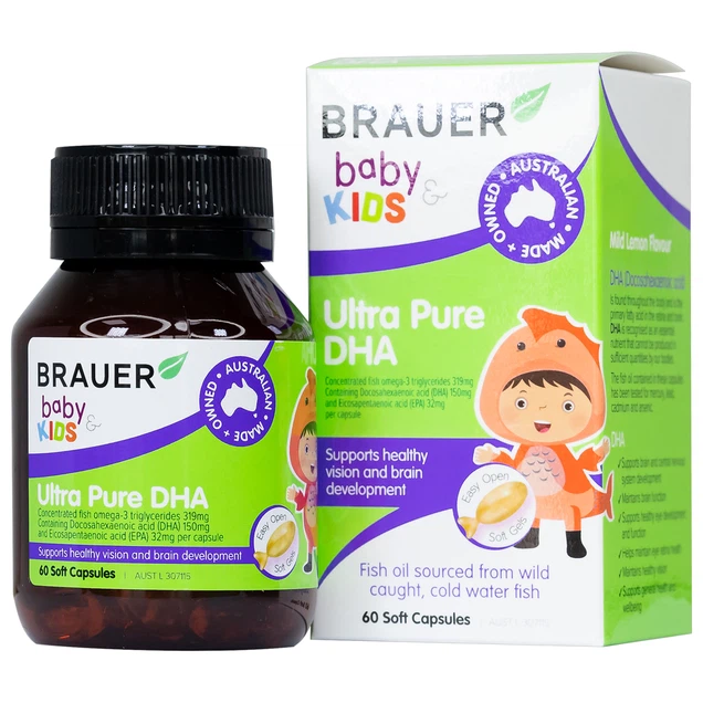 Baby Kids DHA Ultra Pure hỗ trợ phát triển não bộ, sức khỏe cho mắt (60 viên)