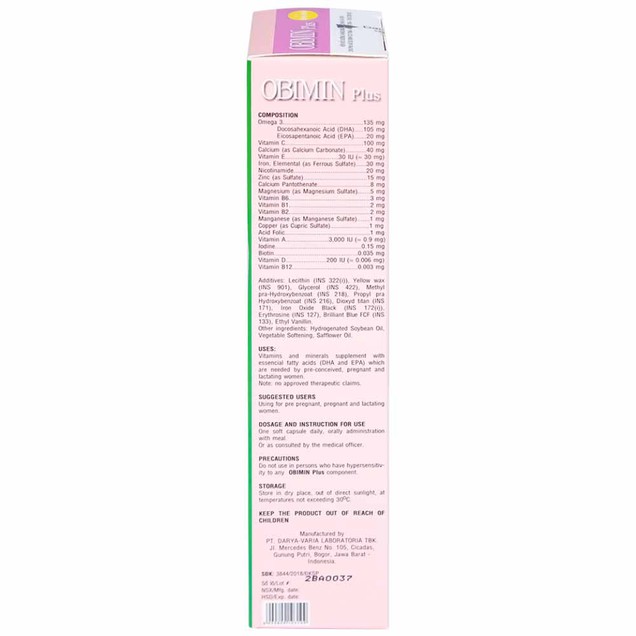 Obimin Plus bổ sung vitamin và khoáng chất (6 vỉ x 5 viên) - Ảnh 6