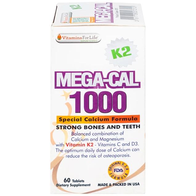Mega-Cal 1000 bổ sung canxi, chống loãng xương (60 viên) - Ảnh 6