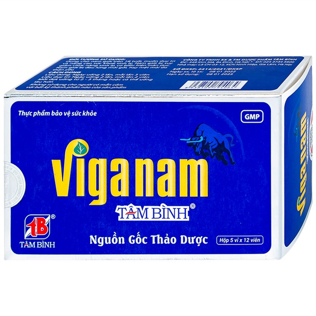 Viên uống Viganam bổ thận hỗ trợ bổ thận tráng dương (5 vỉ x 12 viên)