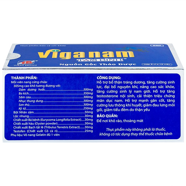 Viên uống Viganam bổ thận hỗ trợ bổ thận tráng dương (5 vỉ x 12 viên) - Ảnh 5
