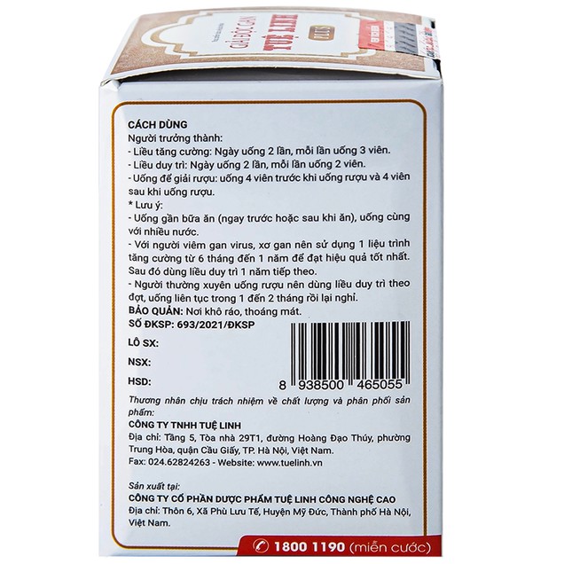 Viên uống Tuệ Linh Plus gan hỗ trợ giải độc gan, tăng cường chức năng gan (60 viên) - Ảnh 7