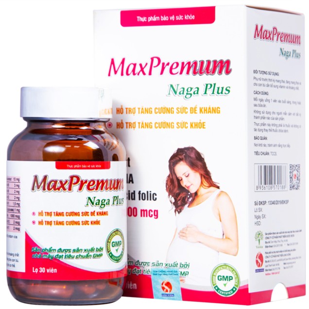 MaxPremium Naga Plus Thai Phụ hỗ trợ tăng sức khỏe, đề kháng cho thai phụ (30 viên)